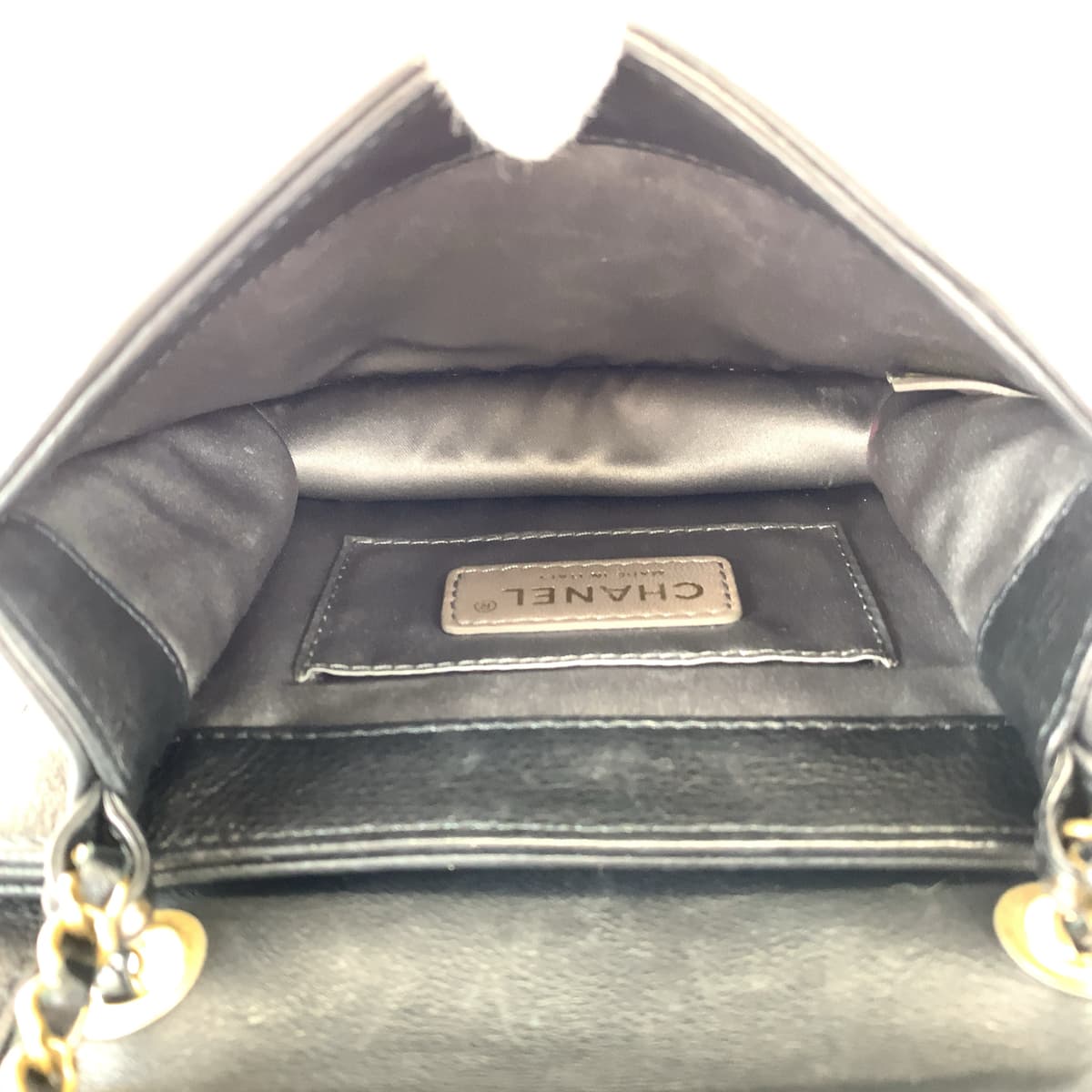 H-00491
CHANEL シャネル ココマーク ビーズ ブラック 黒 ゴールド金具 ラムスキン ショルダーバッグ 斜め掛け  レディース