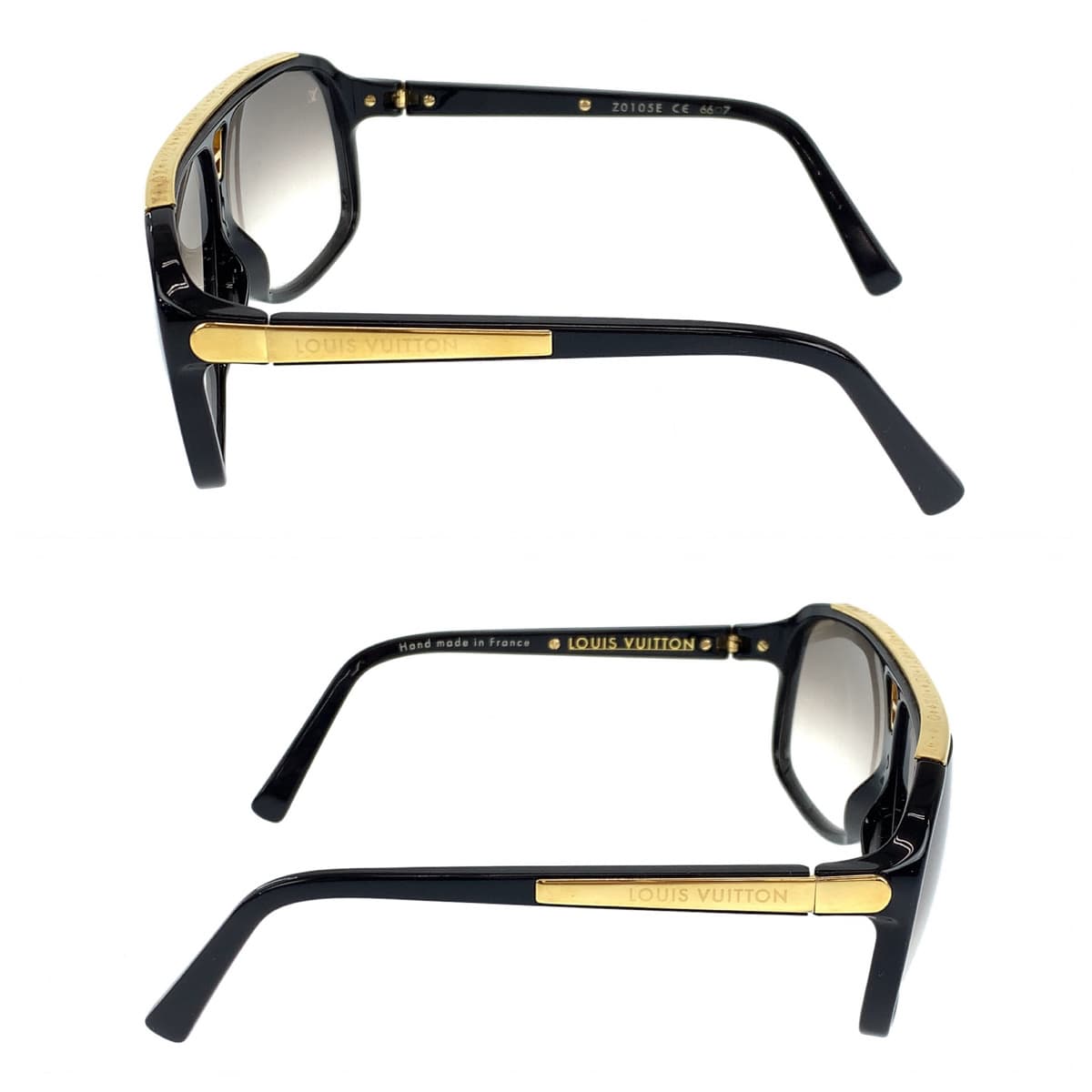 D-012
LOUIS VUITTON ルイヴィトン エヴィダンス ブラック 黒 ゴールド プラスチック Z0105E 66□7 サングラス ウェリントン  メンズ