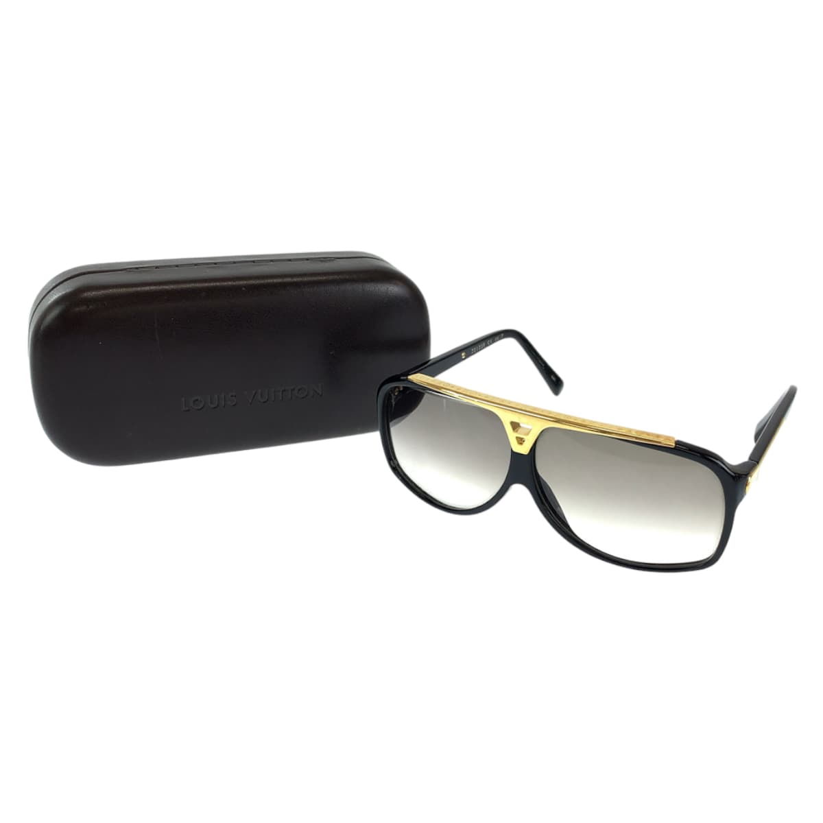 D-012
LOUIS VUITTON ルイヴィトン エヴィダンス ブラック 黒 ゴールド プラスチック Z0105E 66□7 サングラス ウェリントン  メンズ