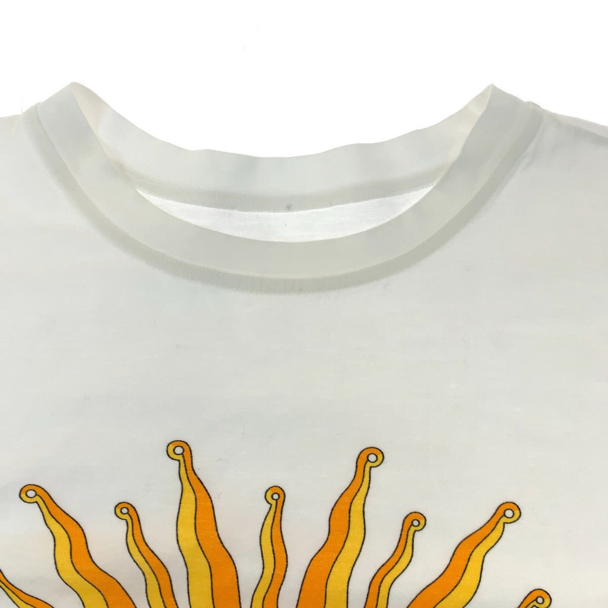 H-00497
HERMES エルメス 太陽 ボーダー サイズM ホワイト 白 コットン 半袖Tシャツ カットソー  レディース