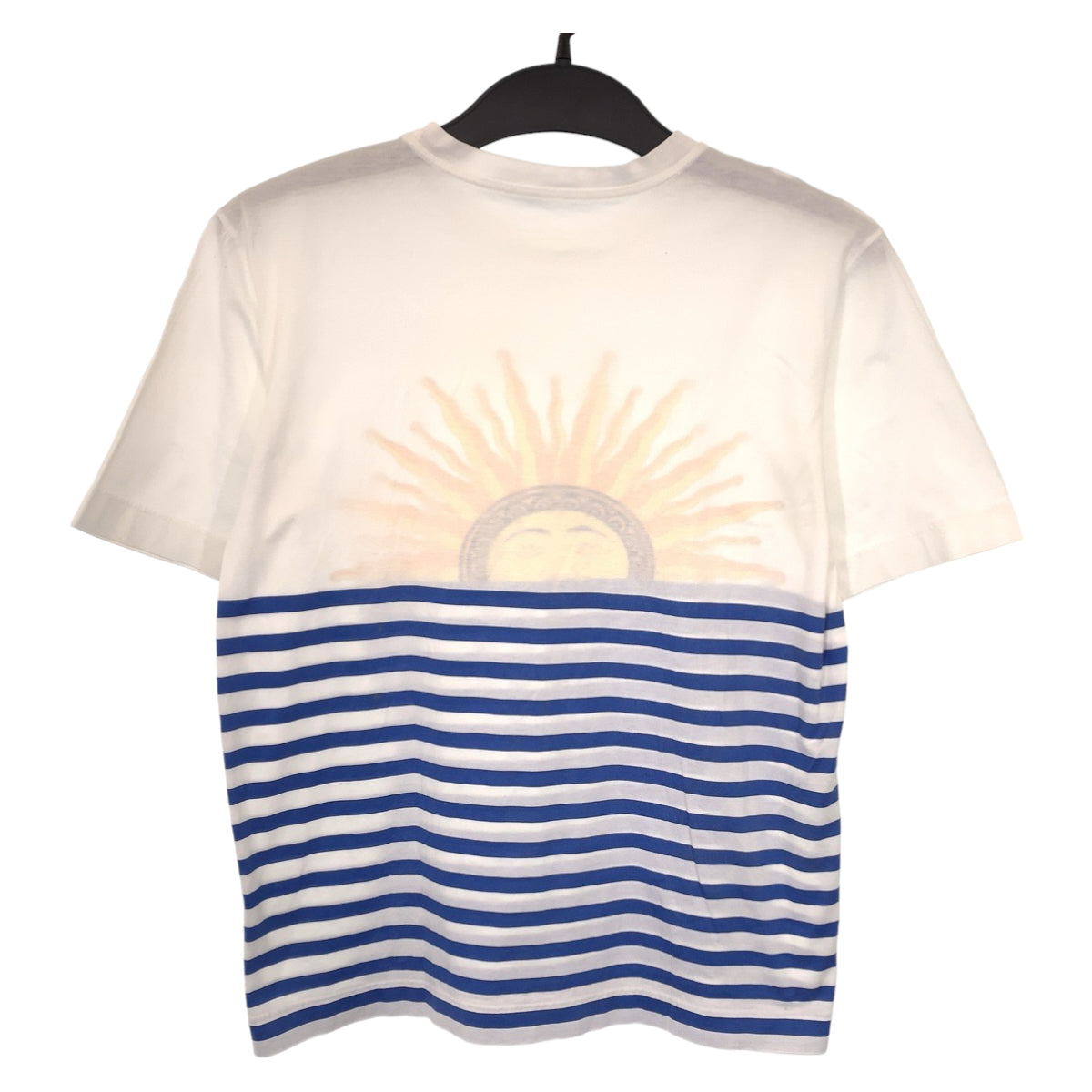 H-00497
HERMES エルメス 太陽 ボーダー サイズM ホワイト 白 コットン 半袖Tシャツ カットソー  レディース