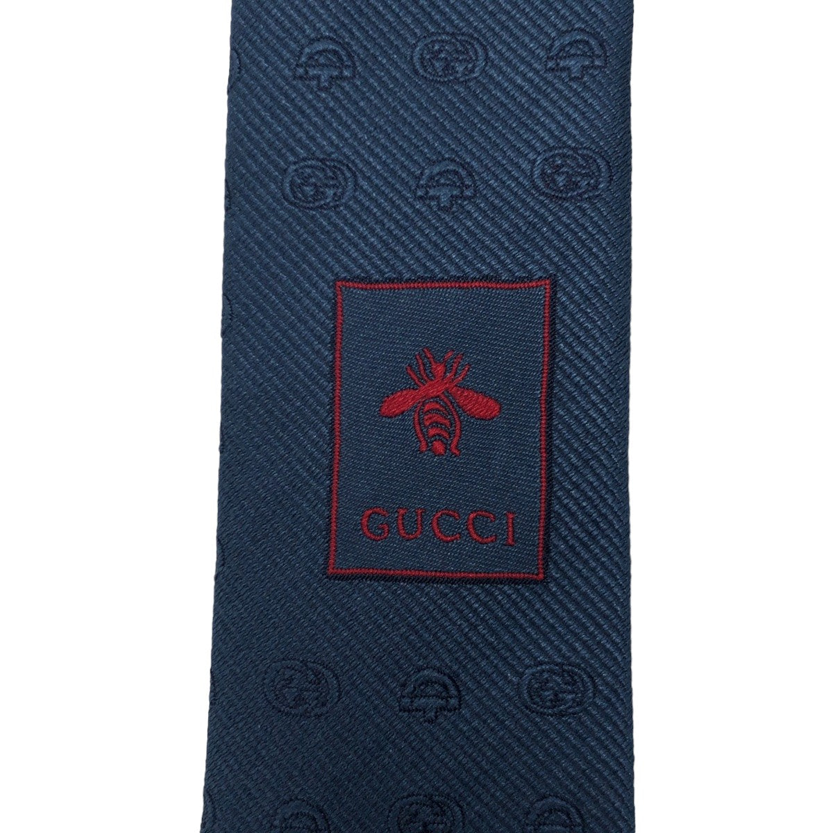GUCCI グッチ ダブルG ホースビット ブルー 青 シルク ネクタイ 剣先7cm  メンズ