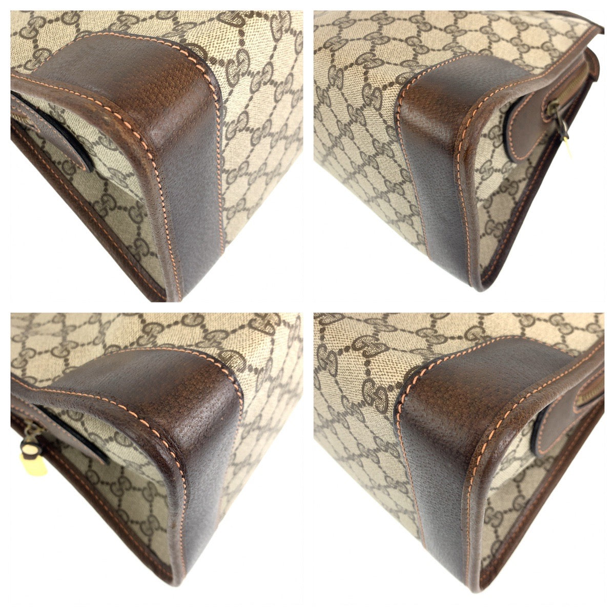 H-00498
GUCCI グッチ ヴィンテージ シェリーライン オールドグッチ ブラウン 茶 GGスプリームキャンバス ハンドバッグ トートバッグ  レディース