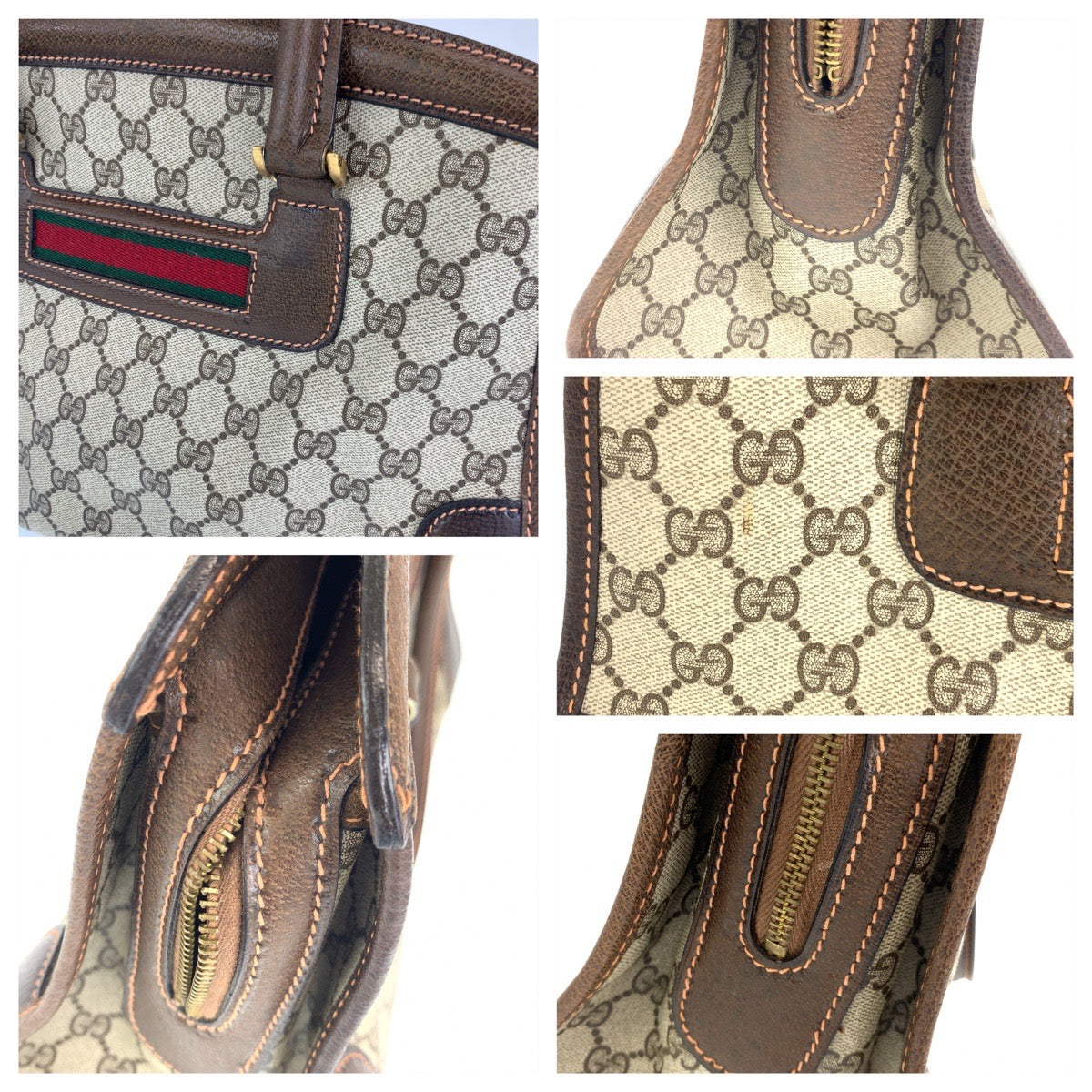 H-00498
GUCCI グッチ ヴィンテージ シェリーライン オールドグッチ ブラウン 茶 GGスプリームキャンバス ハンドバッグ トートバッグ  レディース