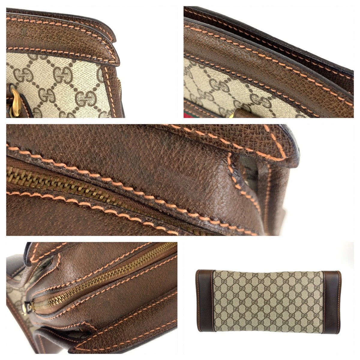 H-00498
GUCCI グッチ ヴィンテージ シェリーライン オールドグッチ ブラウン 茶 GGスプリームキャンバス ハンドバッグ トートバッグ  レディース