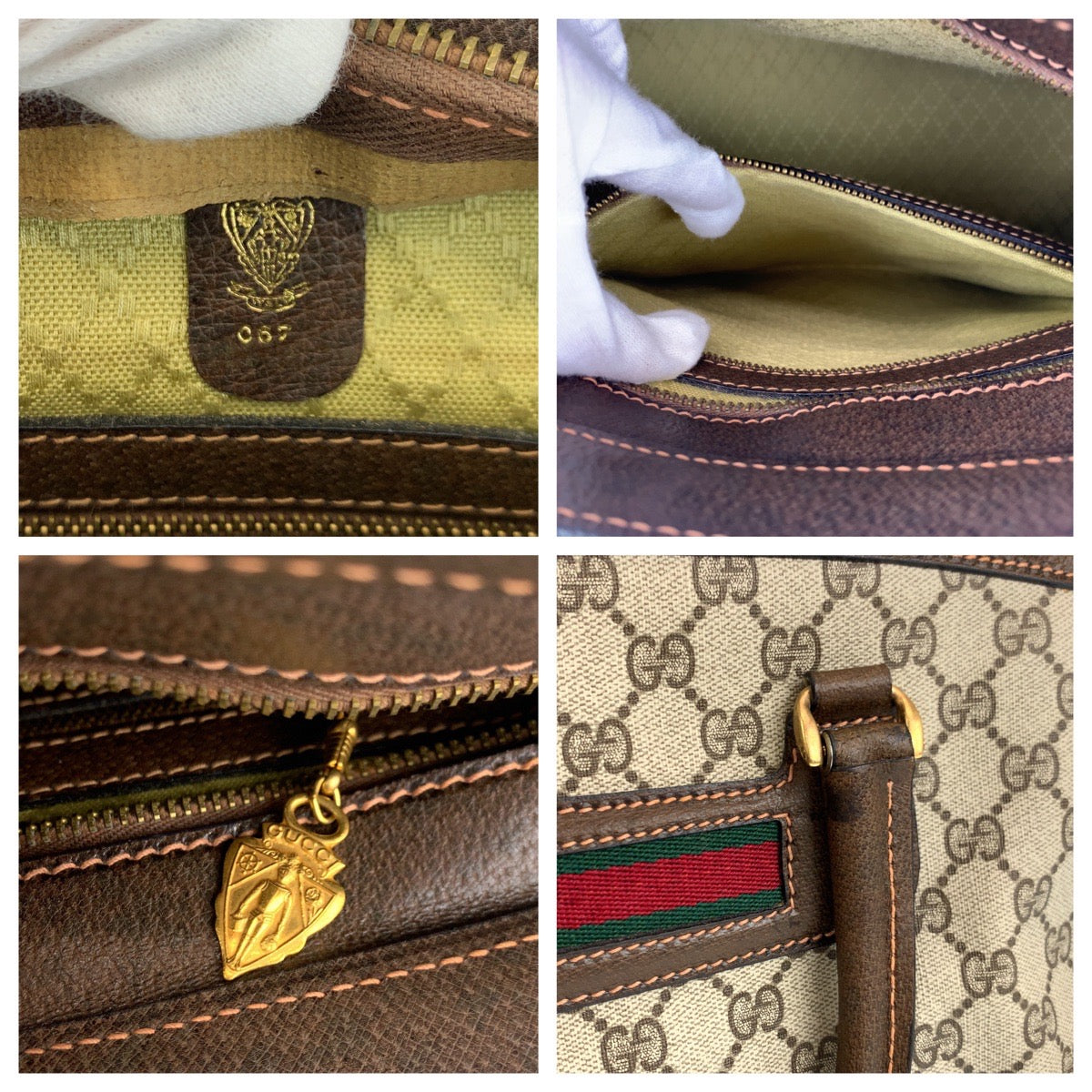 H-00498
GUCCI グッチ ヴィンテージ シェリーライン オールドグッチ ブラウン 茶 GGスプリームキャンバス ハンドバッグ トートバッグ  レディース