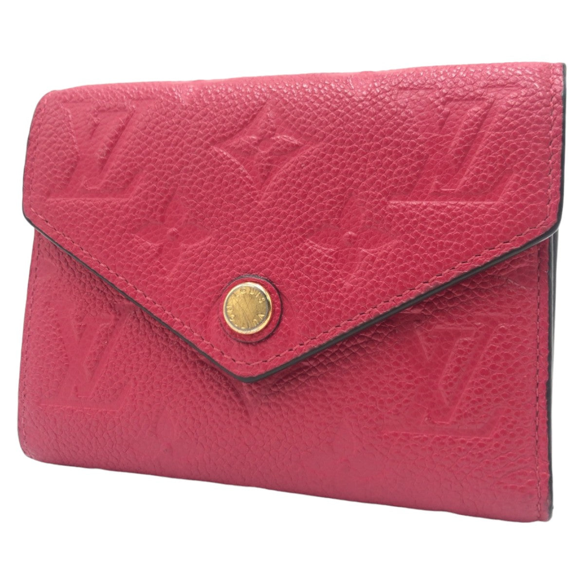 LOUIS VUITTON ルイヴィトン ポルトフォイユ・ヴィクトリーヌ  モノグラム アンプラント ピンク ゴールド金具 レザー Ｍ63701 三つ折り財布 コンパクトウォレット  レディース