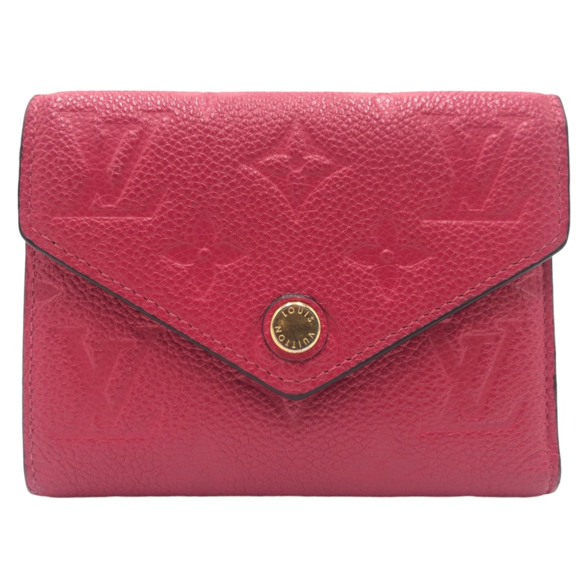 LOUIS VUITTON ルイヴィトン ポルトフォイユ・ヴィクトリーヌ  モノグラム アンプラント ピンク ゴールド金具 レザー Ｍ63701 三つ折り財布 コンパクトウォレット  レディース