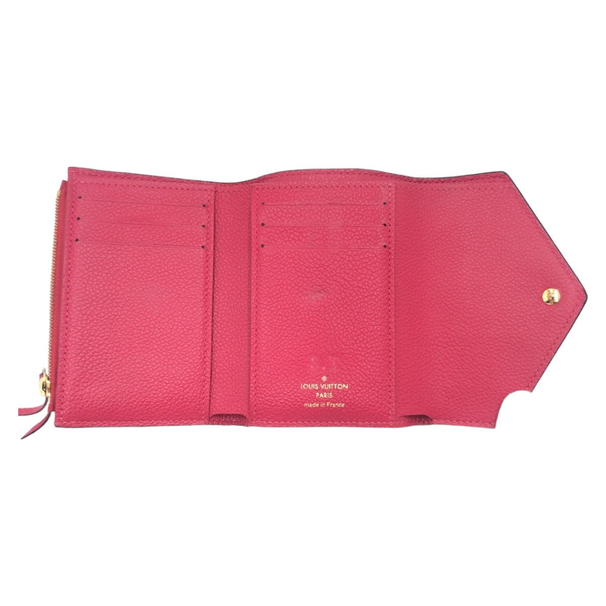 LOUIS VUITTON ルイヴィトン ポルトフォイユ・ヴィクトリーヌ  モノグラム アンプラント ピンク ゴールド金具 レザー Ｍ63701 三つ折り財布 コンパクトウォレット  レディース