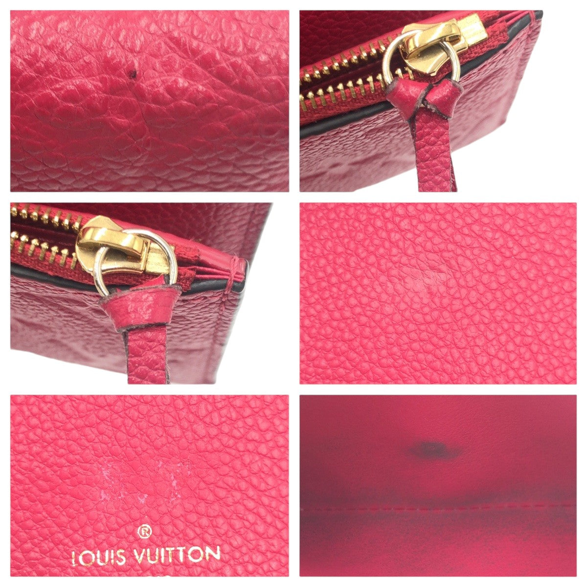 LOUIS VUITTON ルイヴィトン ポルトフォイユ・ヴィクトリーヌ  モノグラム アンプラント ピンク ゴールド金具 レザー Ｍ63701 三つ折り財布 コンパクトウォレット  レディース