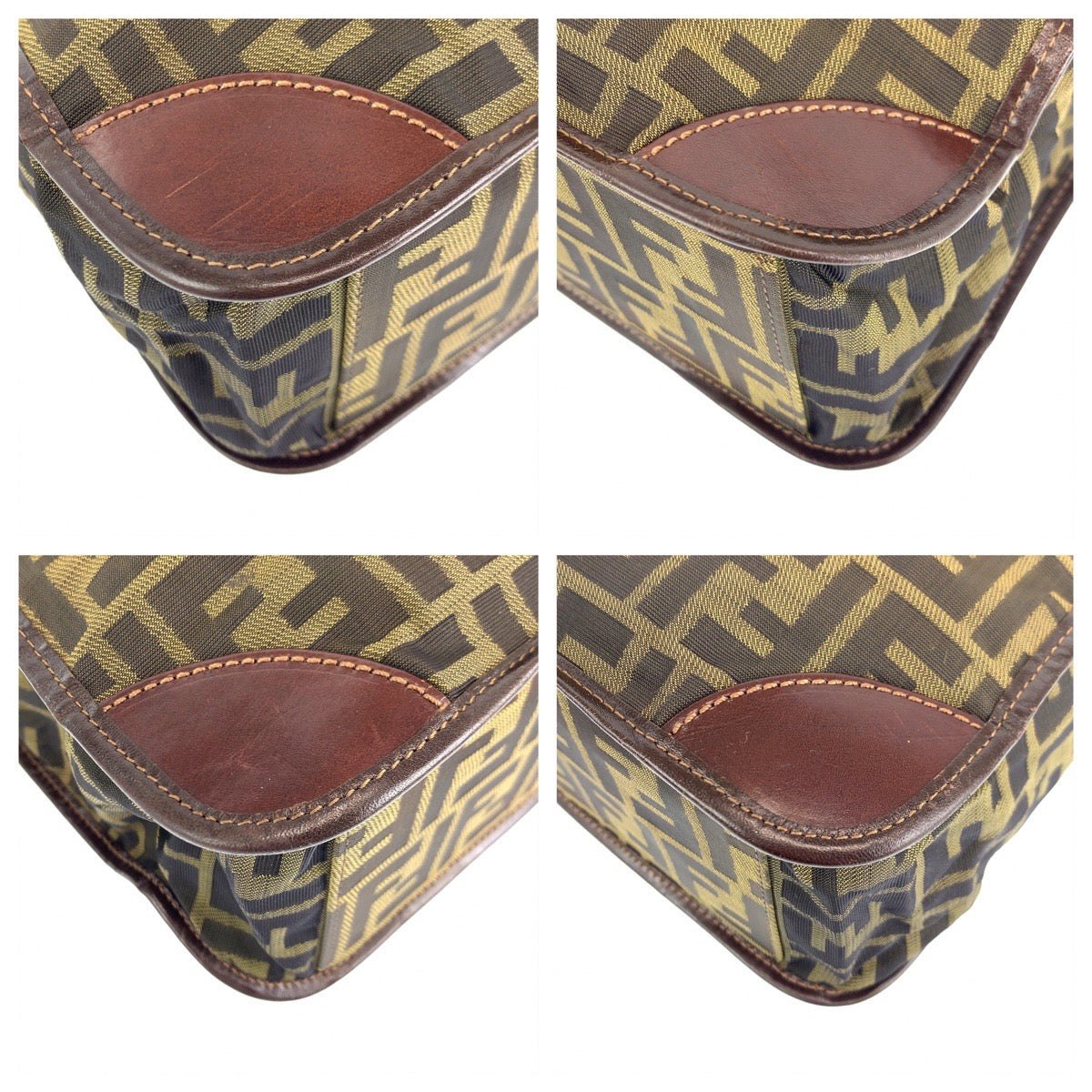 10361
FENDI フェンディ ヴィンテージ ズッカ柄 ブラウン キャンバス / レザー 2454 26555 99 トートバッグ ハンドバッグ 折り畳み可能  レディース