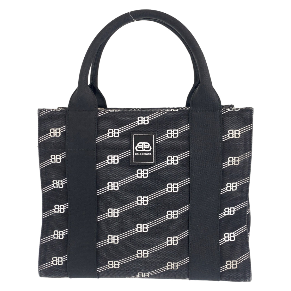 10363
BALENCIAGA バレンシアガ ロゴ トレードS BBモノグラム 男女兼用 ブラック ホワイト キャンバス 620884 トートバッグ ショルダーバッグ ハンドバッグ  メンズ