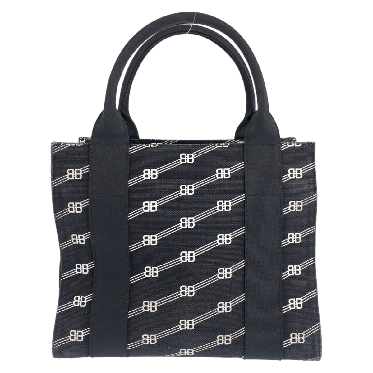 10363
BALENCIAGA バレンシアガ ロゴ トレードS BBモノグラム 男女兼用 ブラック ホワイト キャンバス 620884 トートバッグ ショルダーバッグ ハンドバッグ  メンズ