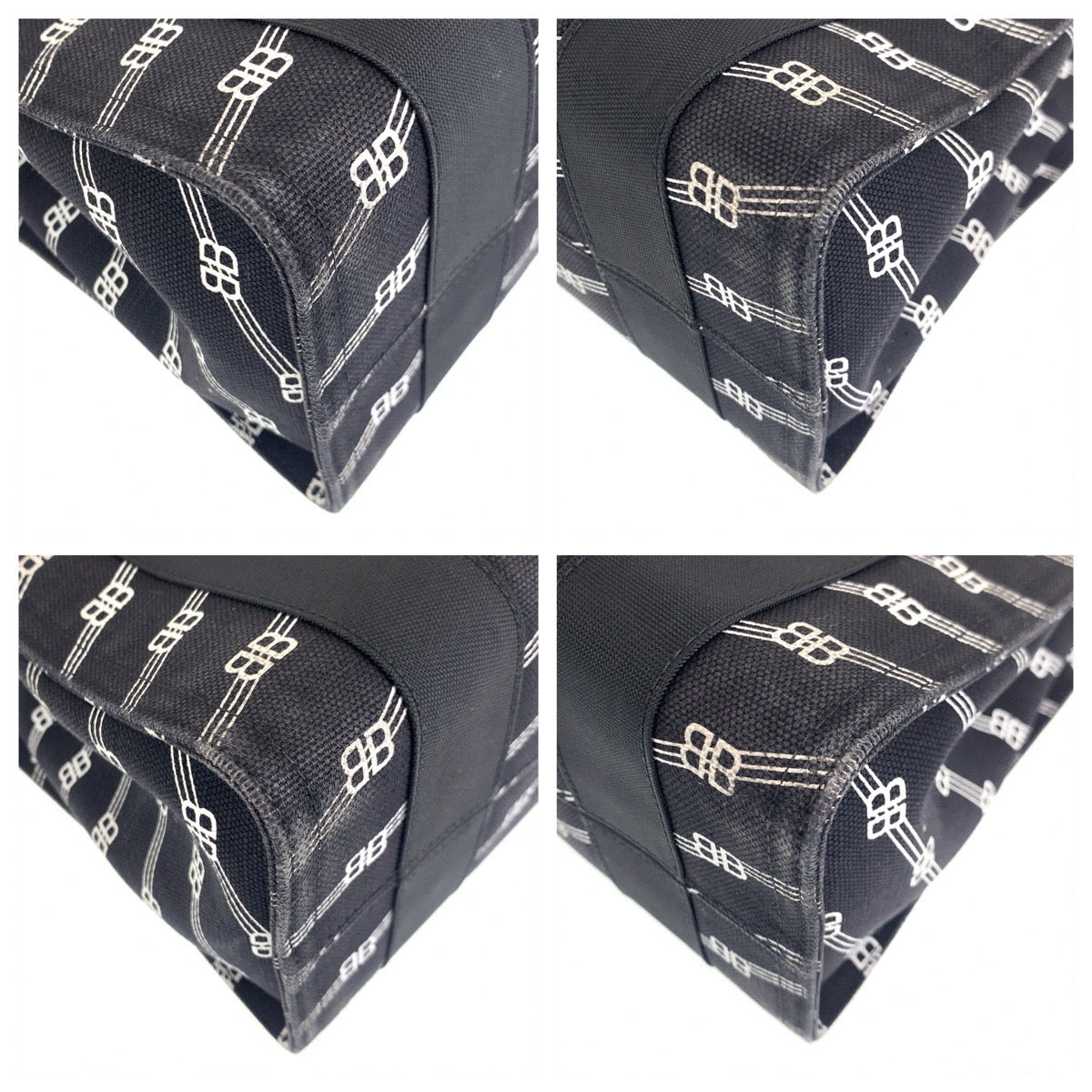 10363
BALENCIAGA バレンシアガ ロゴ トレードS BBモノグラム 男女兼用 ブラック ホワイト キャンバス 620884 トートバッグ ショルダーバッグ ハンドバッグ  メンズ