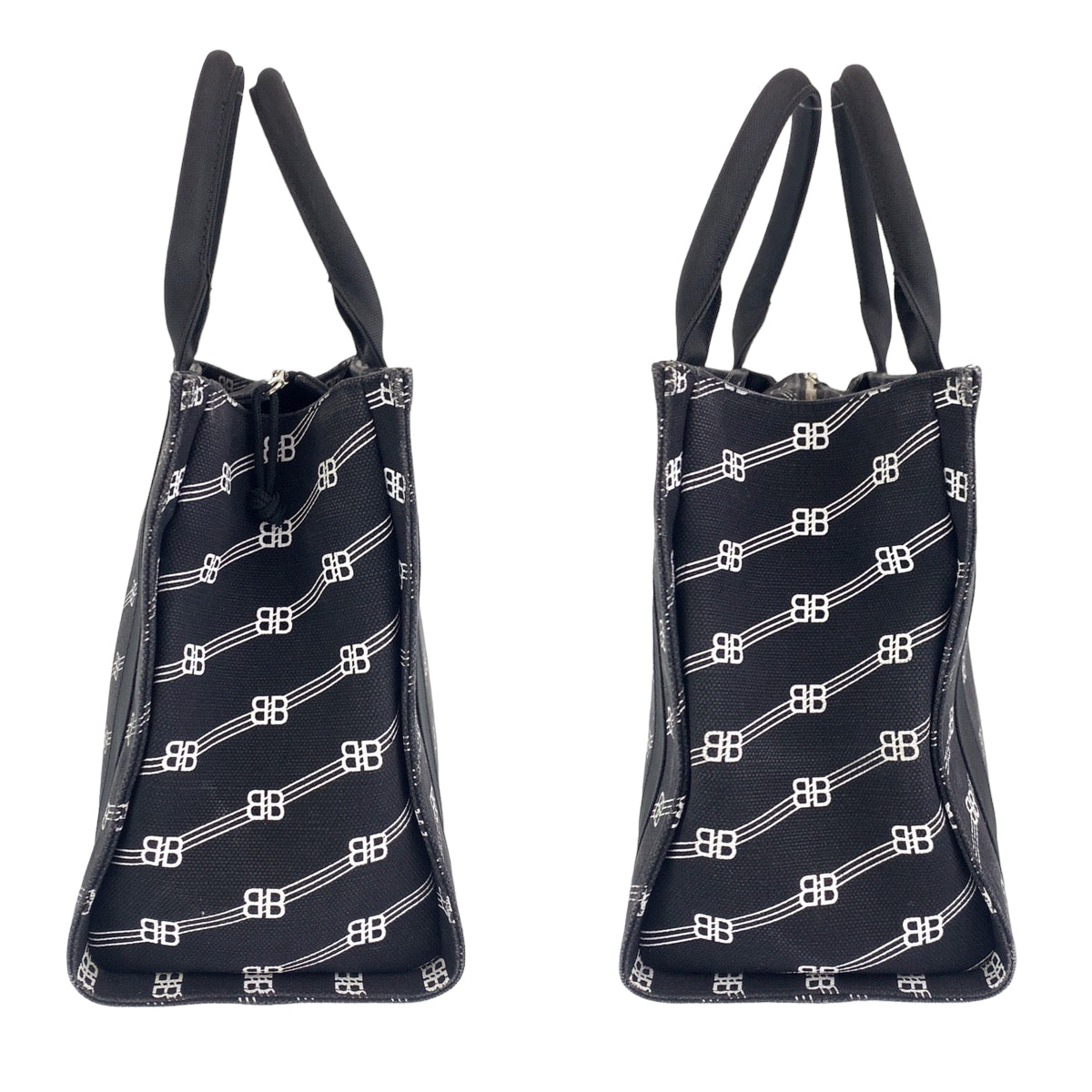 10363
BALENCIAGA バレンシアガ ロゴ トレードS BBモノグラム 男女兼用 ブラック ホワイト キャンバス 620884 トートバッグ ショルダーバッグ ハンドバッグ  メンズ