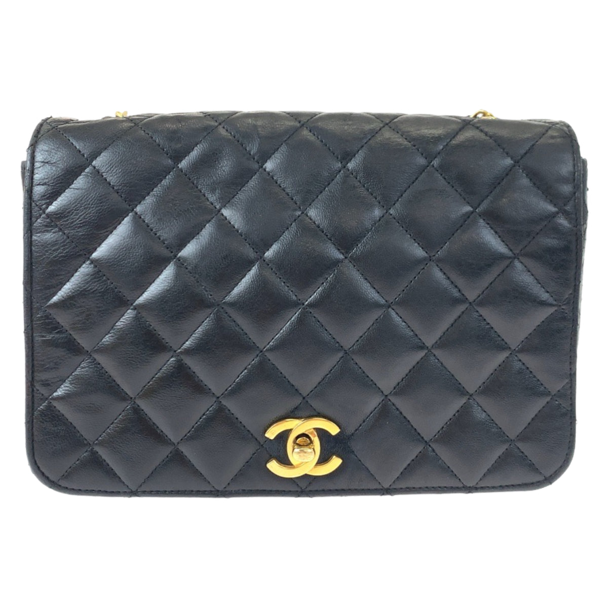 H-00510
CHANEL シャネル ヴィンテージ マトラッセ ココマーク ターンロック ブラック 黒 ゴールド金具 ラムスキン ショルダーバッグ 斜め掛け  レディース