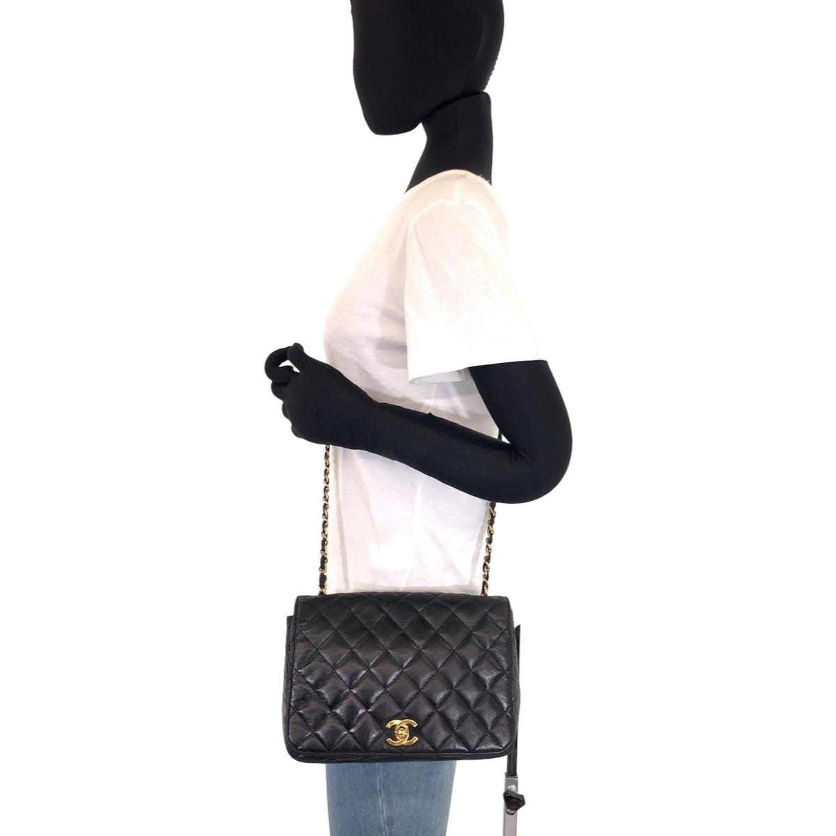 H-00510
CHANEL シャネル ヴィンテージ マトラッセ ココマーク ターンロック ブラック 黒 ゴールド金具 ラムスキン ショルダーバッグ 斜め掛け  レディース