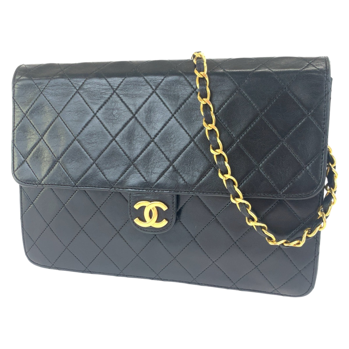 H-00511
CHANEL シャネル ヴィンテージ マトラッセ ココマーク シングルフラップ ブラック 黒 ゴールド金具 キャビアスキン ショルダーバッグ 肩掛け  レディース