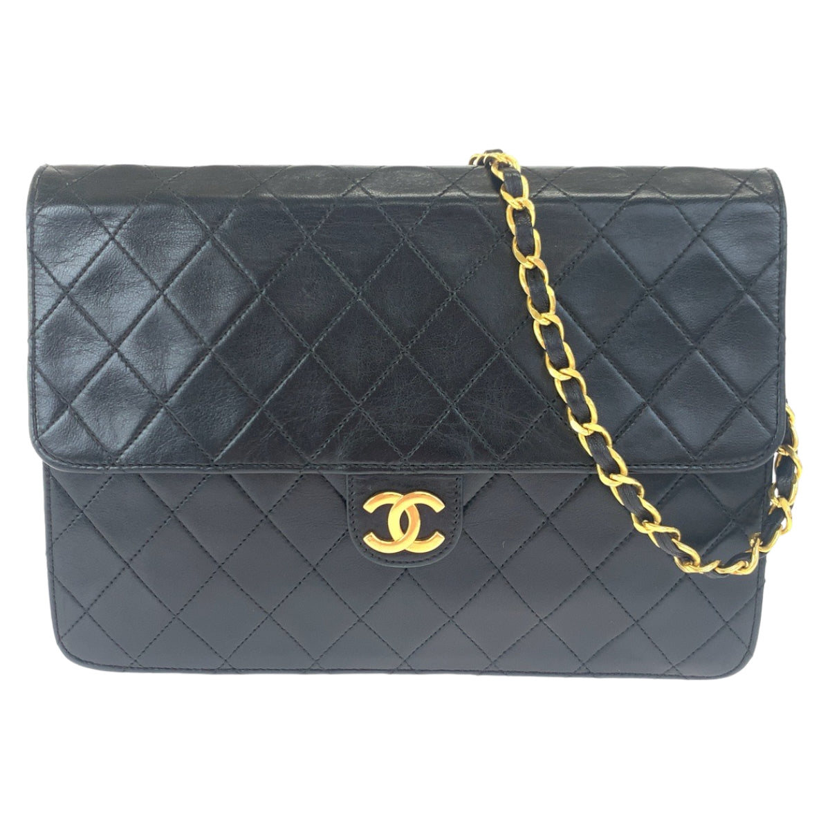 H-00511
CHANEL シャネル ヴィンテージ マトラッセ ココマーク シングルフラップ ブラック 黒 ゴールド金具 キャビアスキン ショルダーバッグ 肩掛け  レディース