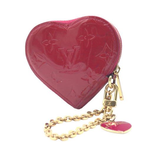 LOUIS VUITTON Louis Vuitton Monogram Vernis Portemonnay Cool Rose Indien Red Enamel M90006 Coin Case Purse for Women