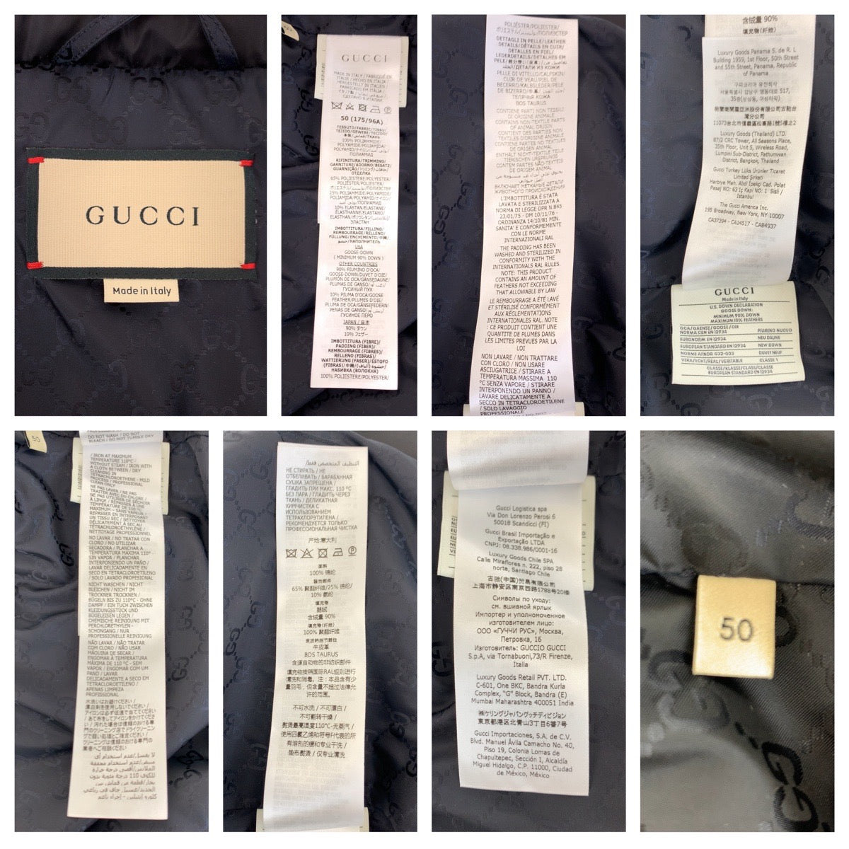 GUCCI グッチ ヒステリアロゴ サイズ50 ブラック 黒 ナイロン 439366 Z735A ダウンジャケット アウター  メンズ