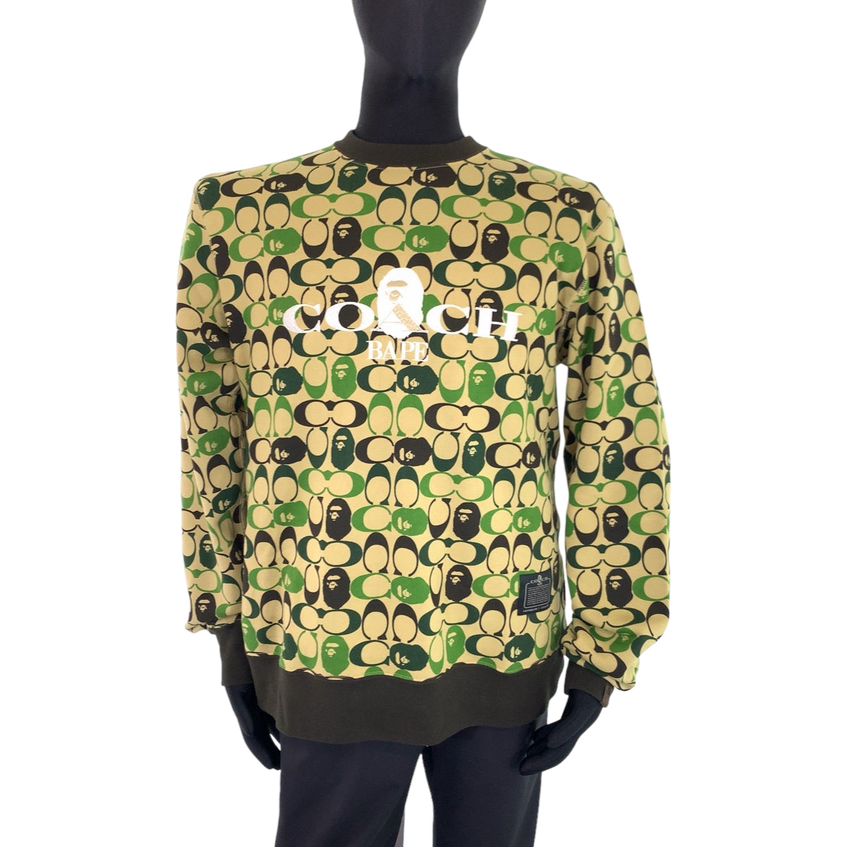 COACH コーチ A BATHING APE ×COACHコラボ サイズXL カーキ マルチカラー カモフラージュ柄 コットン 001swg231901x トレーナー クルーネック  メンズ