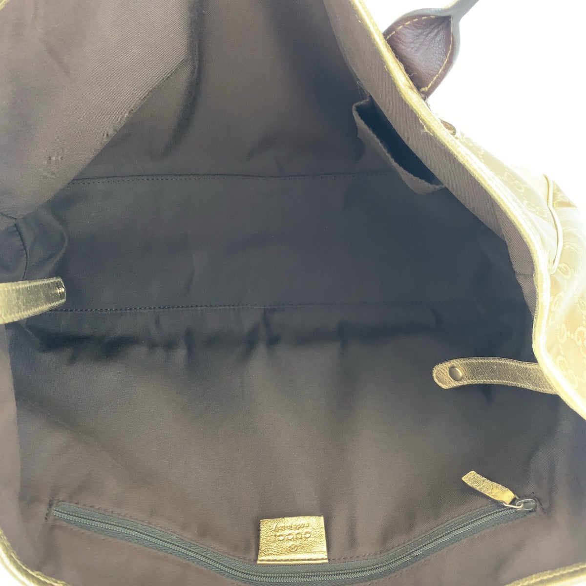 10366
GUCCI グッチ プリンシー ゴールド ブラウン ゴールド金具 GGキャンバス / レザー 163805 トートバッグ ハンドバッグ  レディース