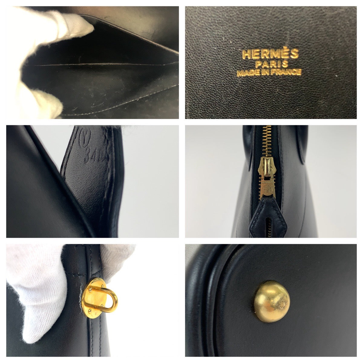 H-00517
HERMES エルメス ヴィンテージ ボリード31 ブラック 黒 ゴールド金具 ボックスカーフ ハンドバッグ トートバッグ ◯Y刻印  レディース