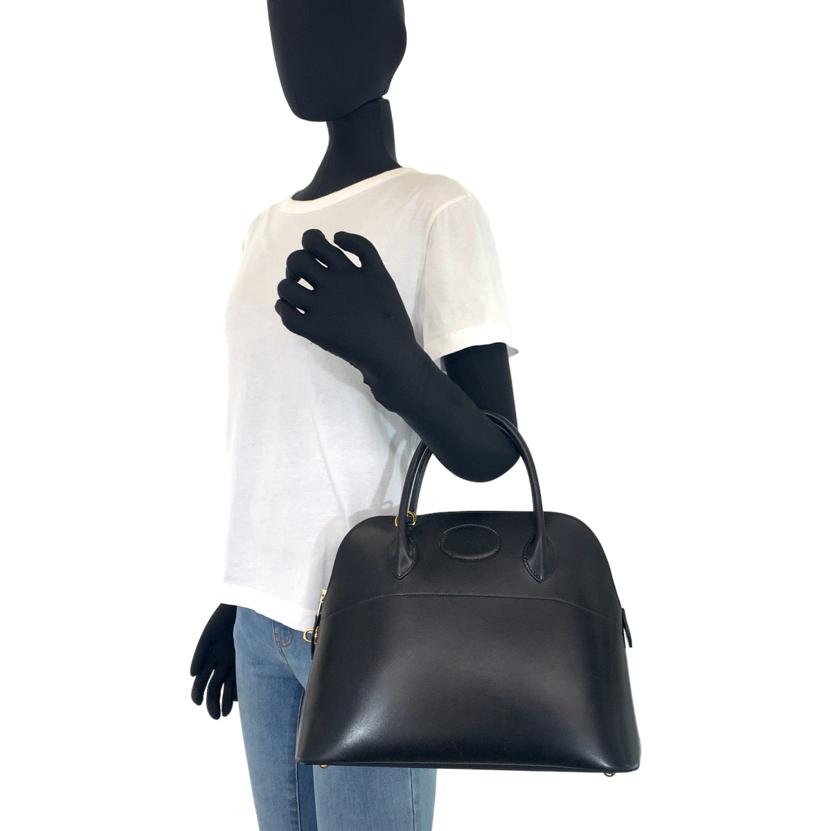H-00517
HERMES エルメス ヴィンテージ ボリード31 ブラック 黒 ゴールド金具 ボックスカーフ ハンドバッグ トートバッグ ◯Y刻印  レディース