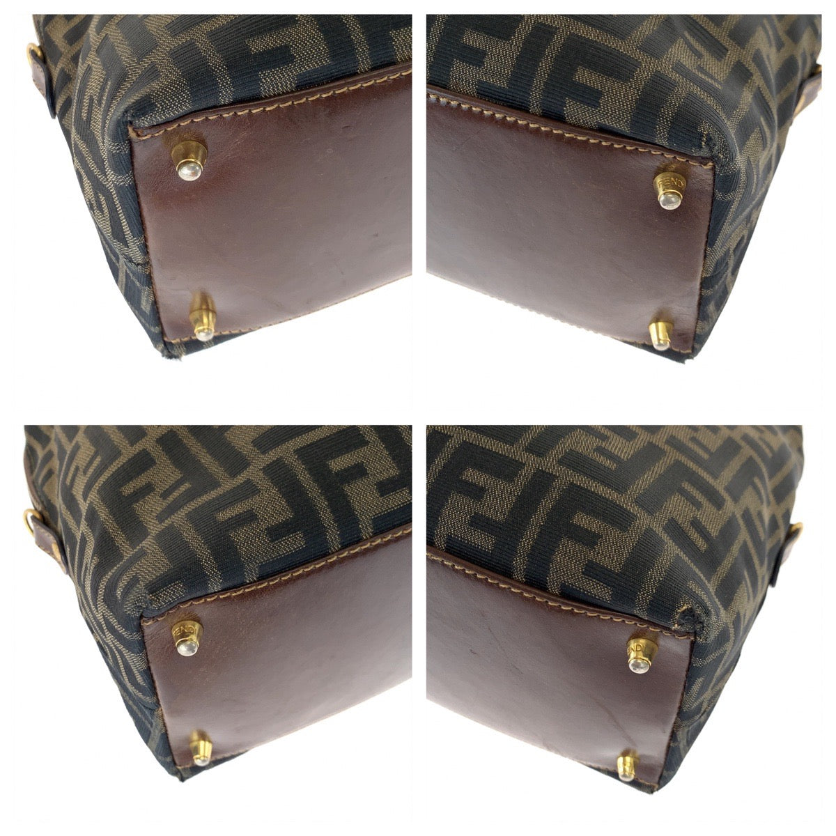 H-00519
FENDI フェンディ ヴィンテージ ズッカ ブラウン 茶 ゴールド金具 キャンバス / レザー ハンドバッグ トートバッグ  レディース