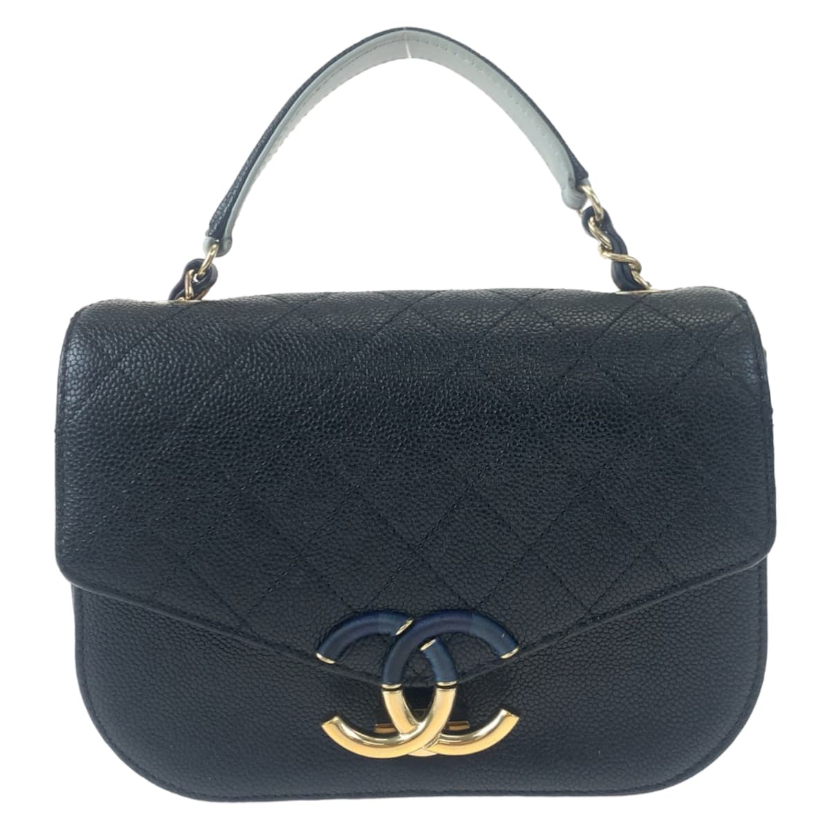H-00520
CHANEL シャネル マトラッセ ココマーク ステッチ ブラック 黒 ゴールド金具 カーフ ショルダーバッグ ハンドバッグ 2way  レディース