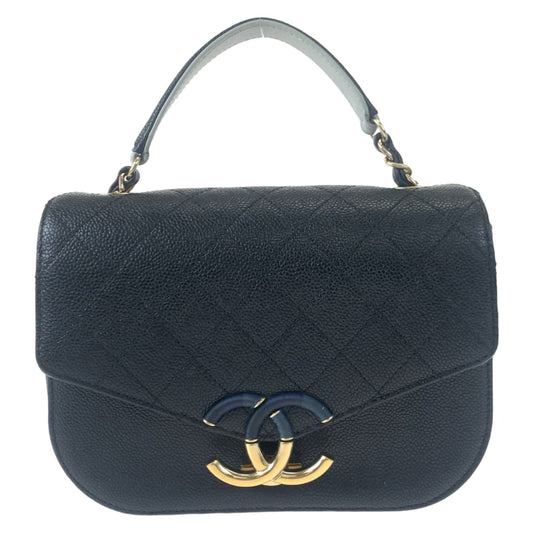 H-00520
CHANEL シャネル マトラッセ ココマーク ステッチ ブラック 黒 ゴールド金具 カーフ ショルダーバッグ ハンドバッグ 2way  レディース
