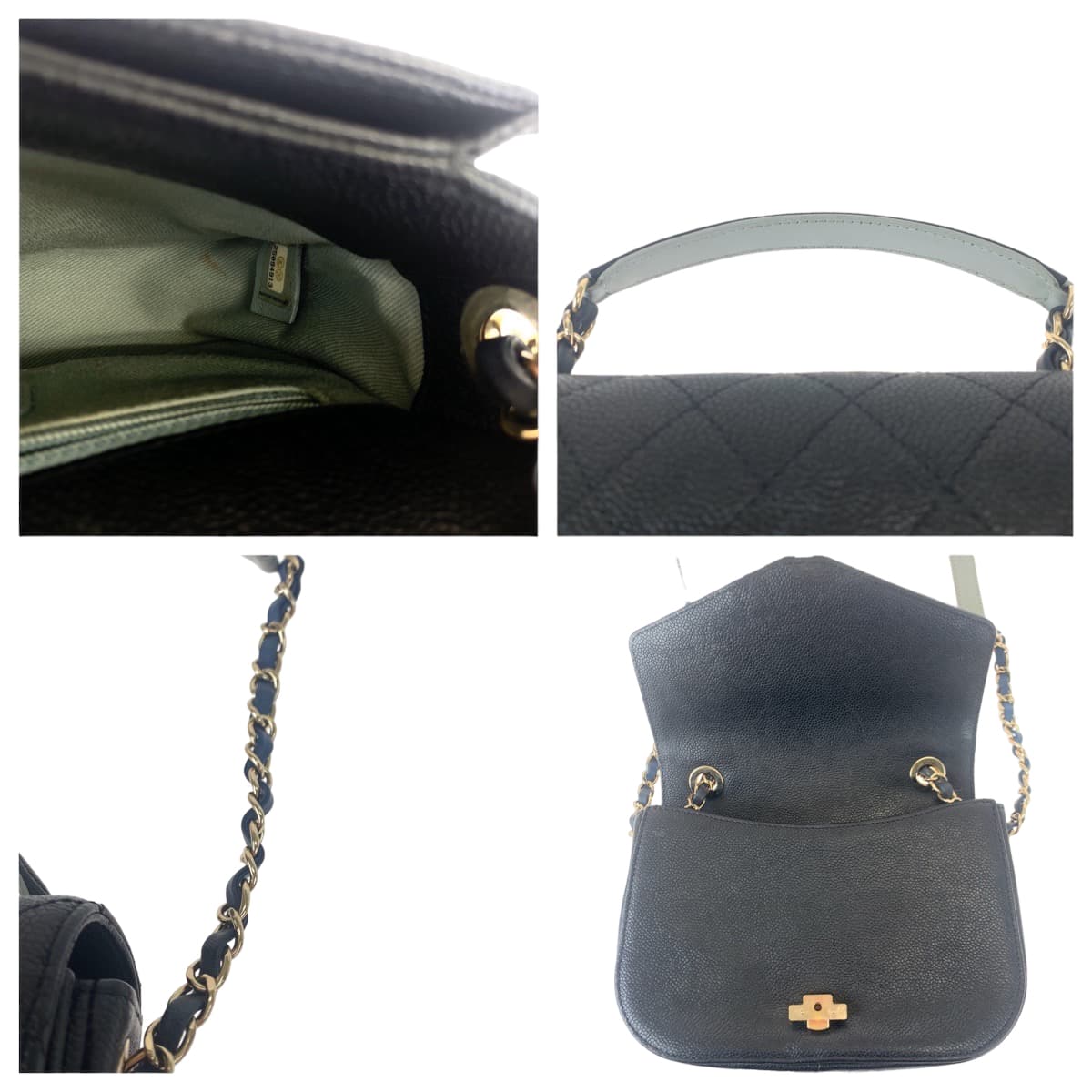 H-00520
CHANEL シャネル マトラッセ ココマーク ステッチ ブラック 黒 ゴールド金具 カーフ ショルダーバッグ ハンドバッグ 2way  レディース