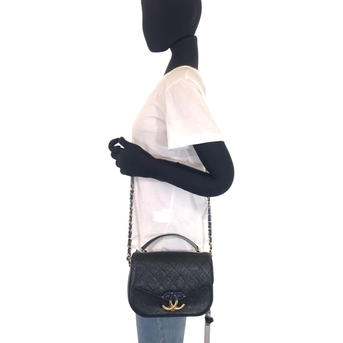 H-00520
CHANEL シャネル マトラッセ ココマーク ステッチ ブラック 黒 ゴールド金具 カーフ ショルダーバッグ ハンドバッグ 2way  レディース