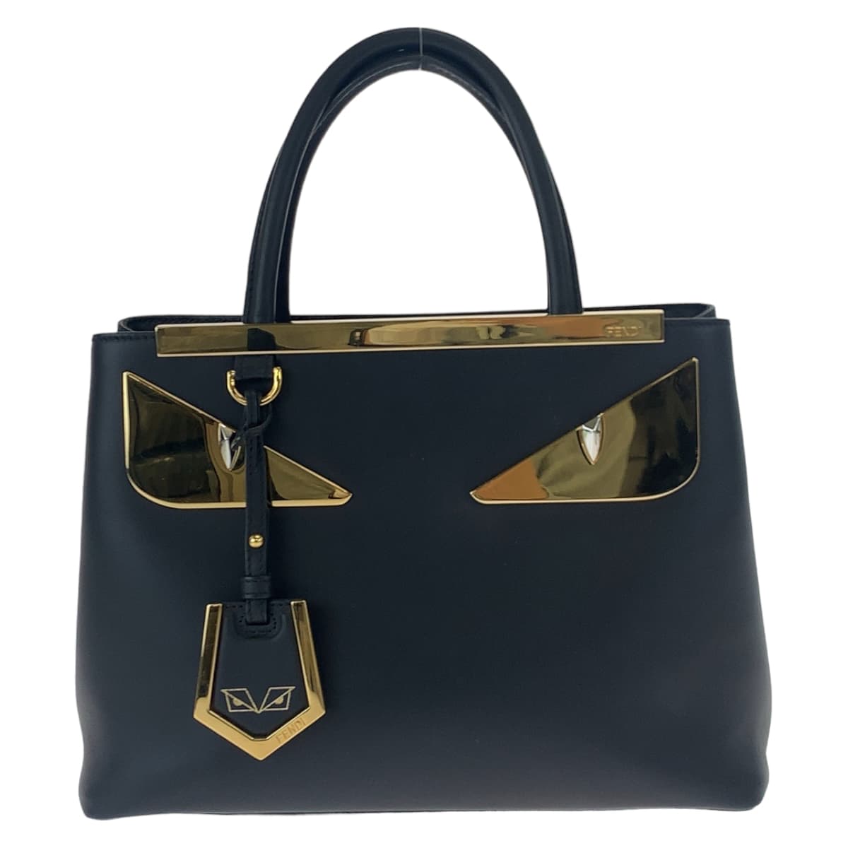 H-00521
FENDI フェンディ プチトゥージュール モンスター ブラック 黒 レザー 8BH253 ショルダーバッグ ハンドバッグ 2way  レディース