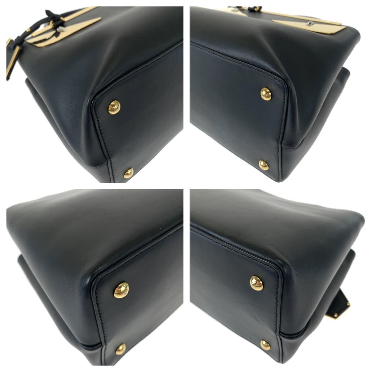H-00521
FENDI フェンディ プチトゥージュール モンスター ブラック 黒 レザー 8BH253 ショルダーバッグ ハンドバッグ 2way  レディース