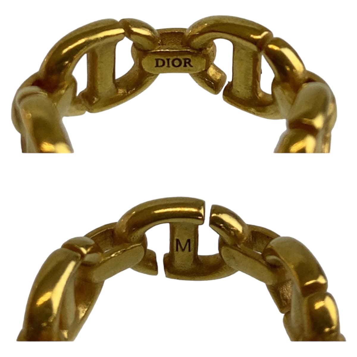 10368
Dior ディオール CD NAVY サイズM ゴールド メタル 指輪 リング 12号  レディース