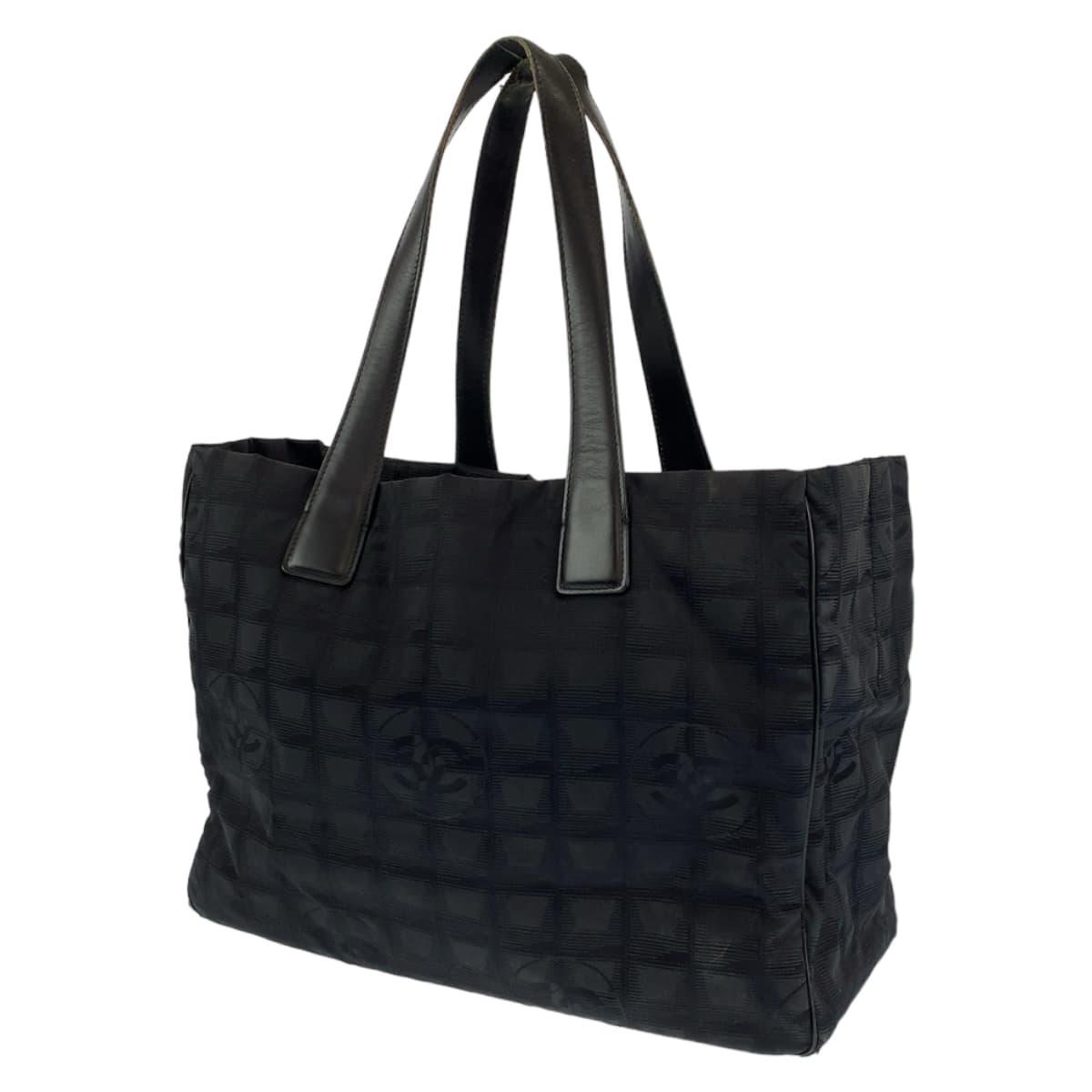 H-00523
CHANEL シャネル ニュートラベルライン MM ブラック 黒 ナイロン トートバッグ ショルダーバッグ  レディース