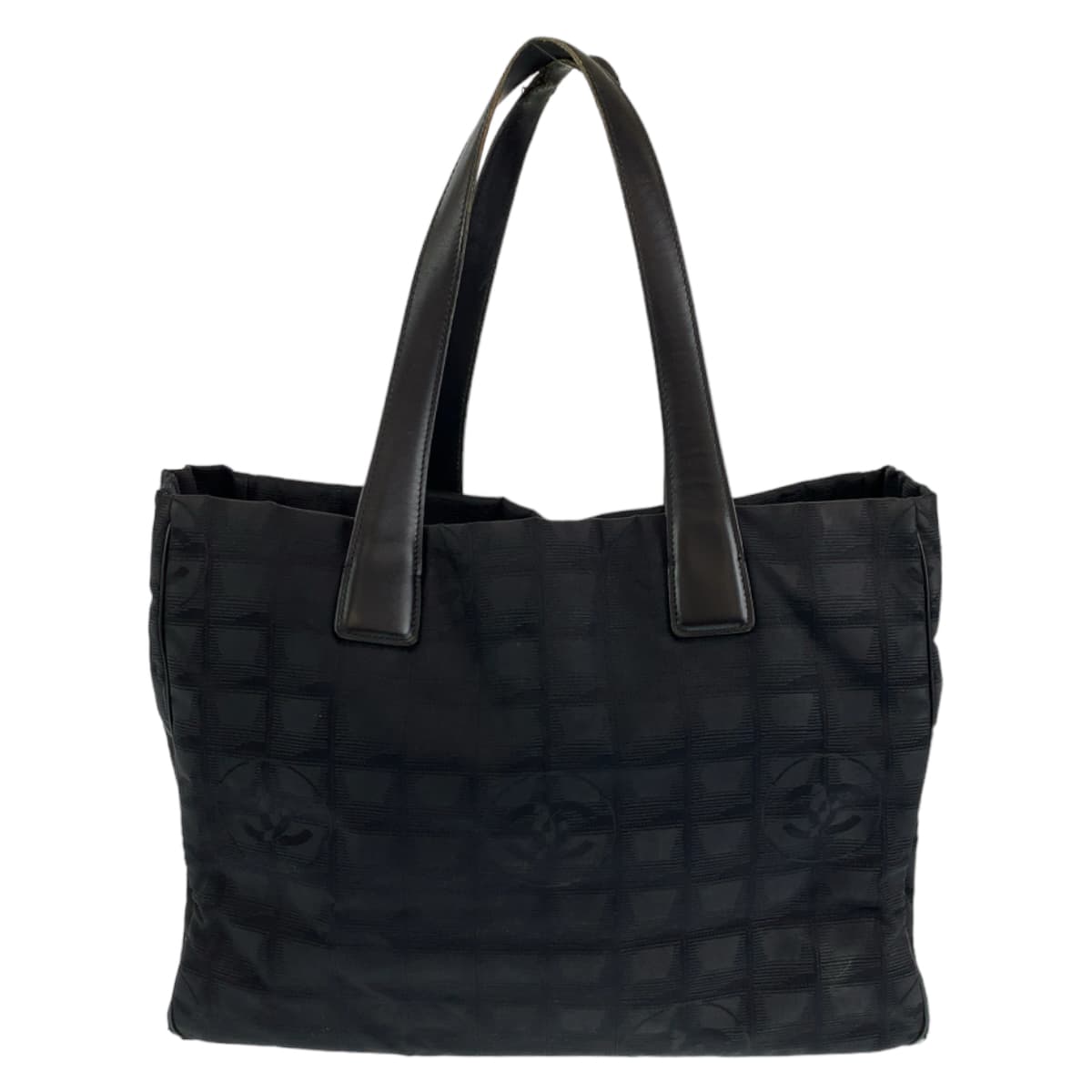 H-00523
CHANEL シャネル ニュートラベルライン MM ブラック 黒 ナイロン トートバッグ ショルダーバッグ  レディース