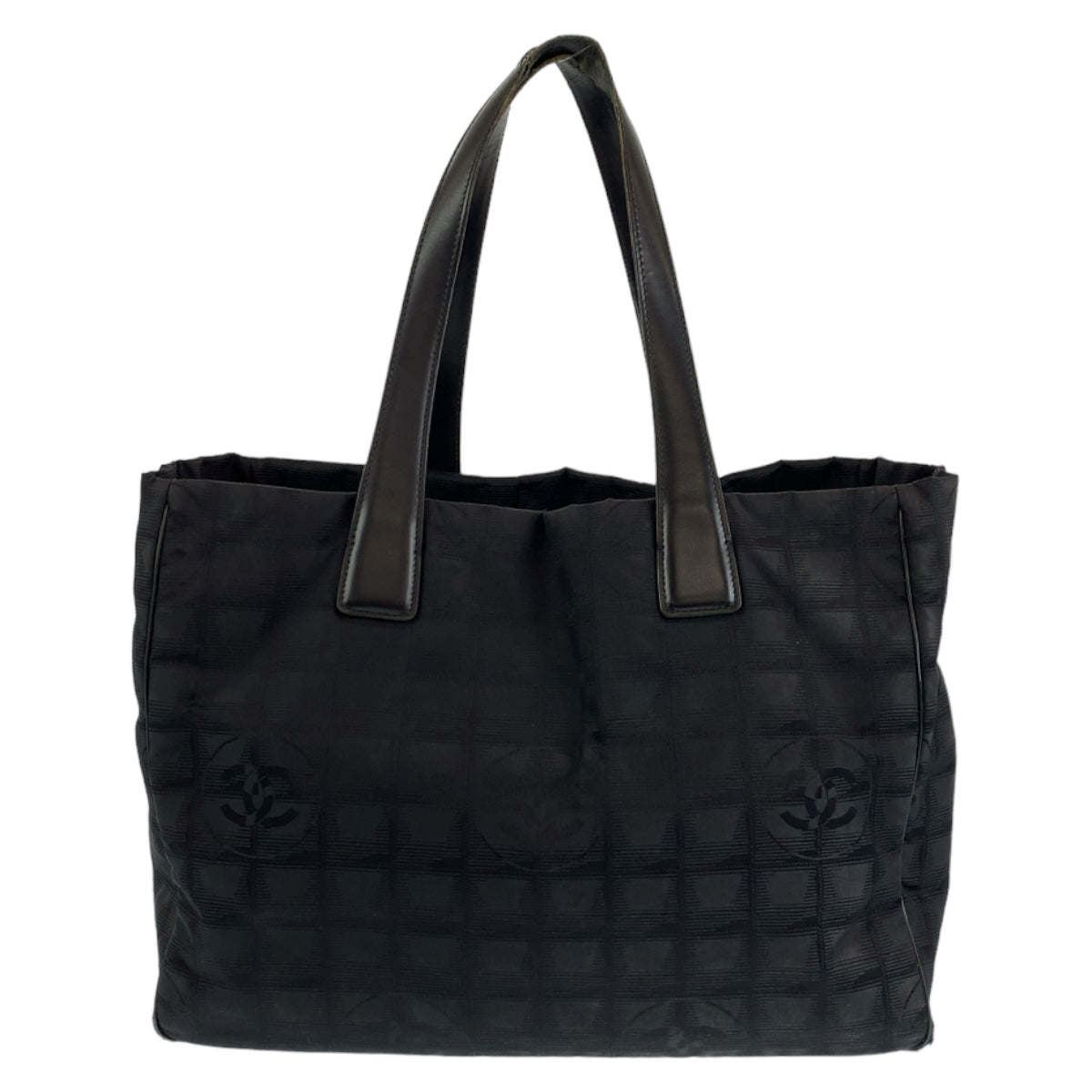 H-00523
CHANEL シャネル ニュートラベルライン MM ブラック 黒 ナイロン トートバッグ ショルダーバッグ  レディース