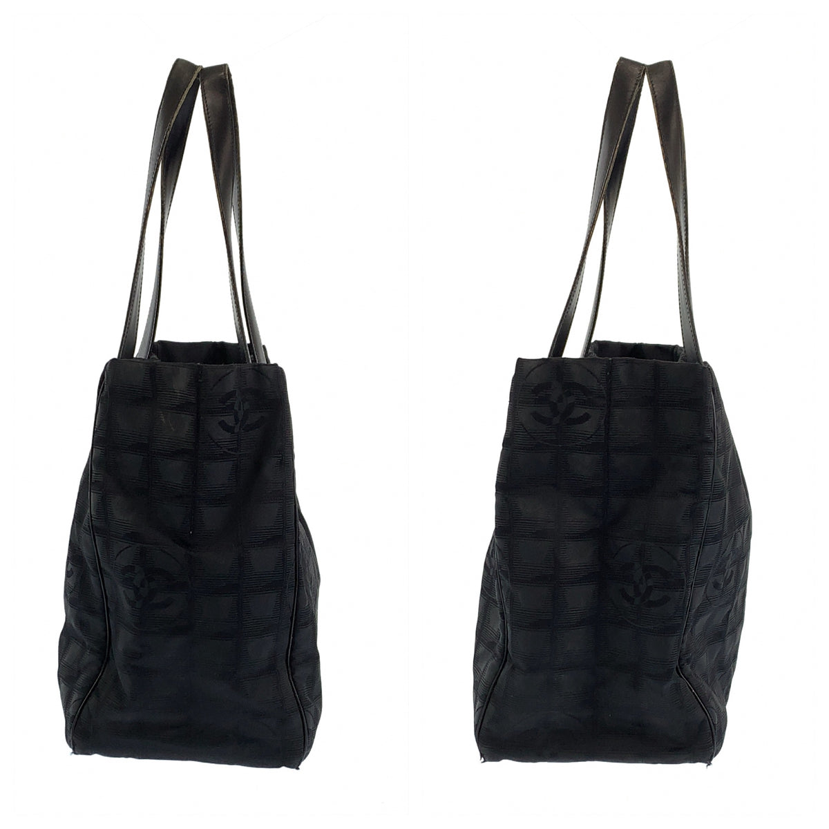 H-00523
CHANEL シャネル ニュートラベルライン MM ブラック 黒 ナイロン トートバッグ ショルダーバッグ  レディース