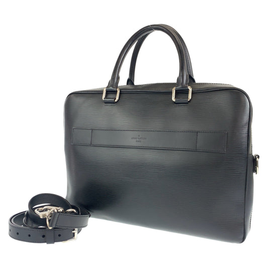 10371
 LOUIS VUITTON Louis Vuitton Epi Passano GM Black Epi Leather M54041 Business Bag Briefcase Document Bag Men's