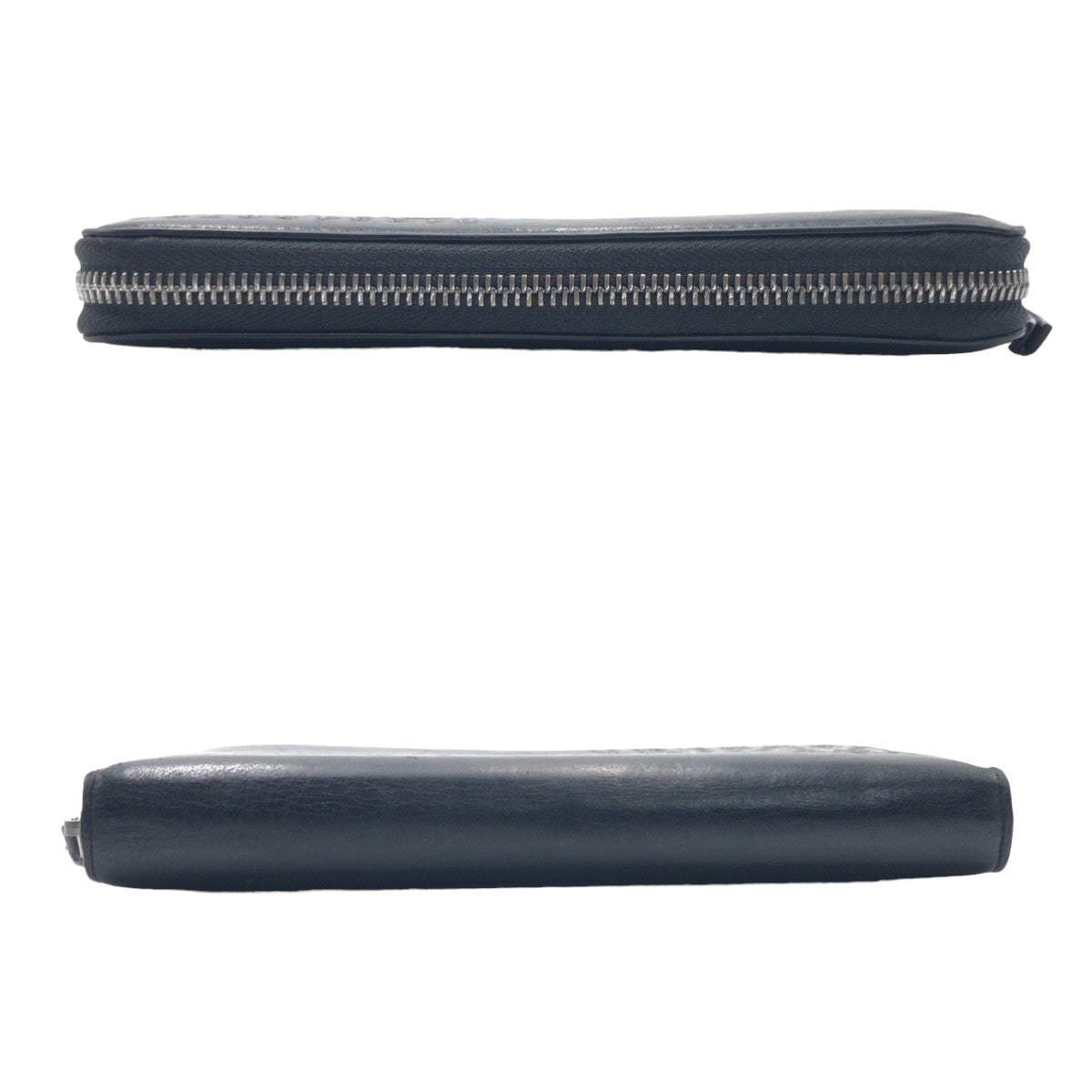 Maison Margiela PORTAFOGLI Black T8013 Silver hardware Leather / P1658 S56UI0110 Long wallet Round zipper Men's