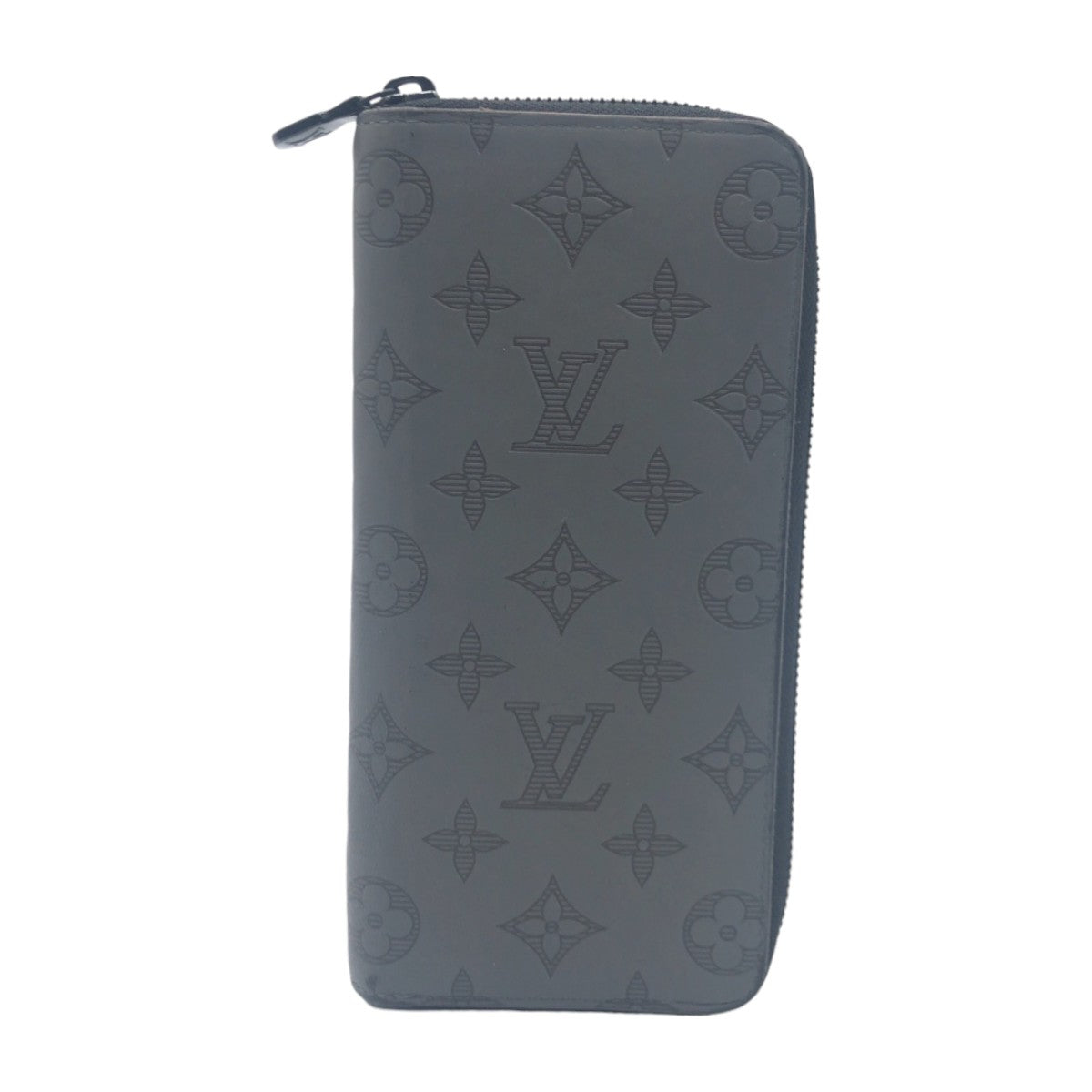 LOUIS VUITTON ルイヴィトン モノグラム シャドウ ジッピーウォレット ヴェルティカル グレー ブラック カーフ M81384 長財布 ラウンドファスナー  メンズ