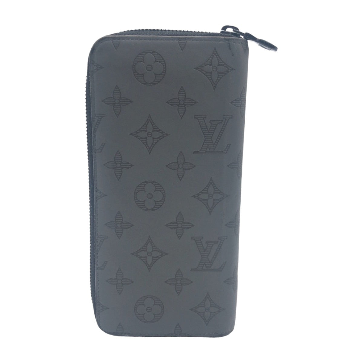 LOUIS VUITTON ルイヴィトン モノグラム シャドウ ジッピーウォレット ヴェルティカル グレー ブラック カーフ M81384 長財布 ラウンドファスナー  メンズ