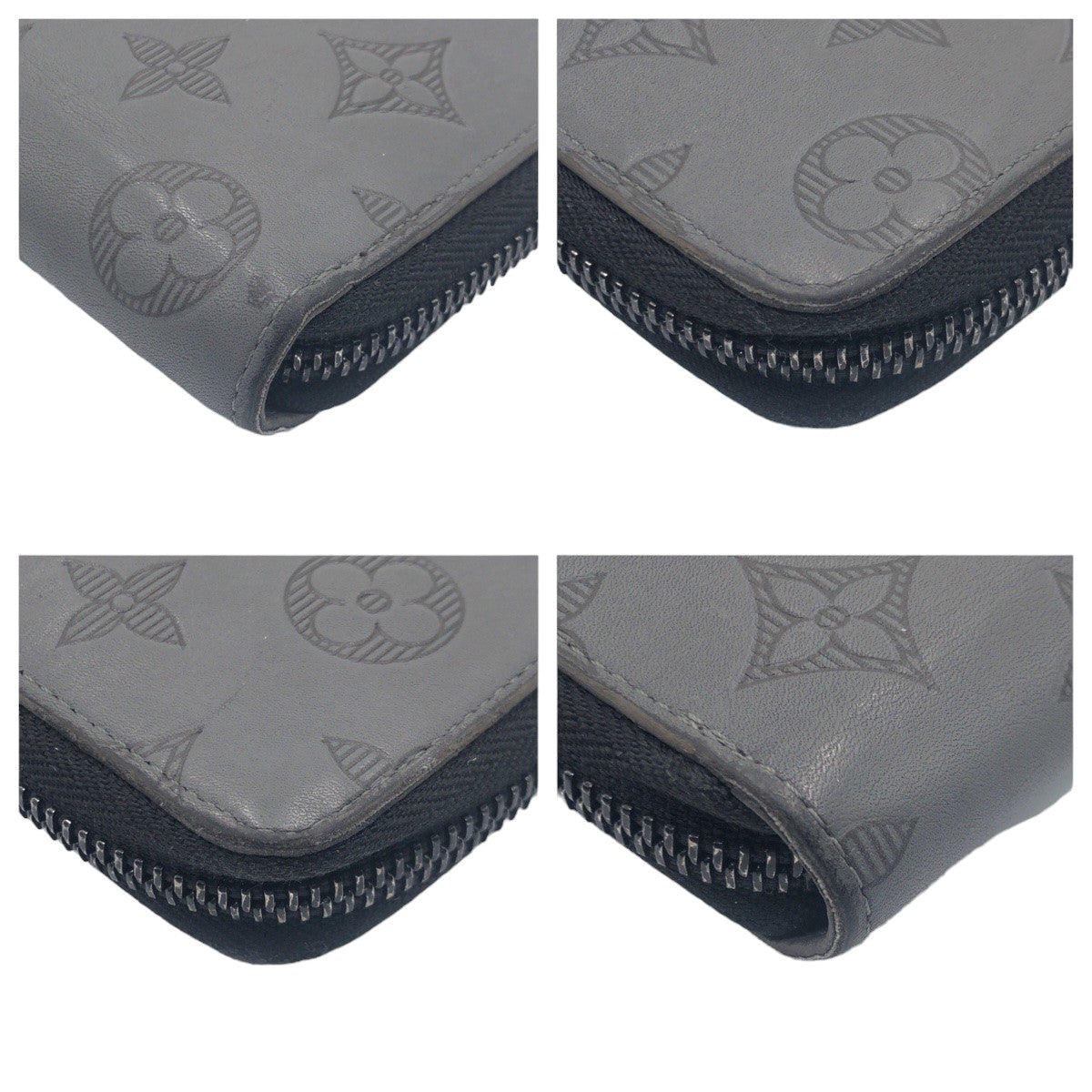 LOUIS VUITTON ルイヴィトン モノグラム シャドウ ジッピーウォレット ヴェルティカル グレー ブラック カーフ M81384 長財布 ラウンドファスナー  メンズ