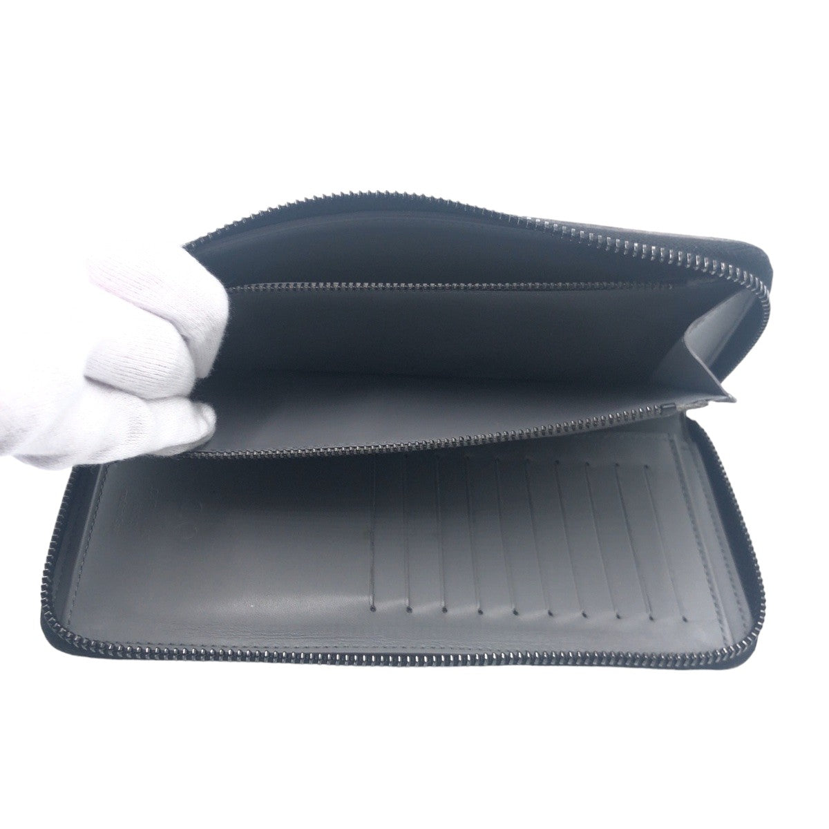 LOUIS VUITTON ルイヴィトン モノグラム シャドウ ジッピーウォレット ヴェルティカル グレー ブラック カーフ M81384 長財布 ラウンドファスナー  メンズ
