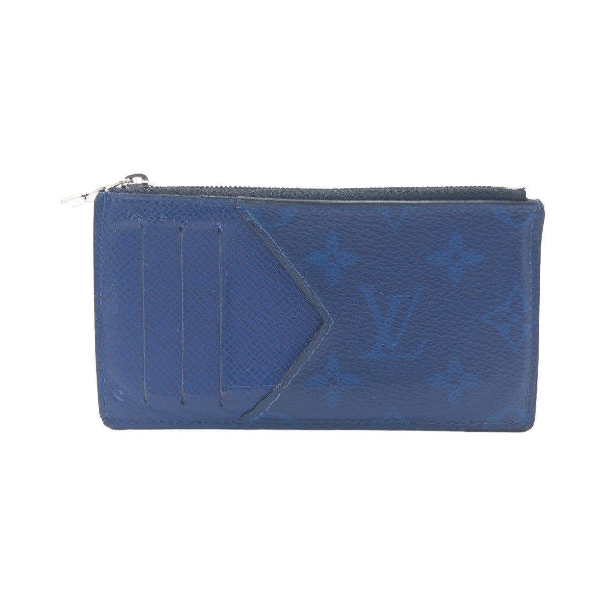 LOUIS VUITTON ルイヴィトン タイガラマ コバルト コインカード ホルダー ネイビー 紺 ブルー シルバー金具 PVC M30270 コインケース 小銭入れ カードケース  メンズ