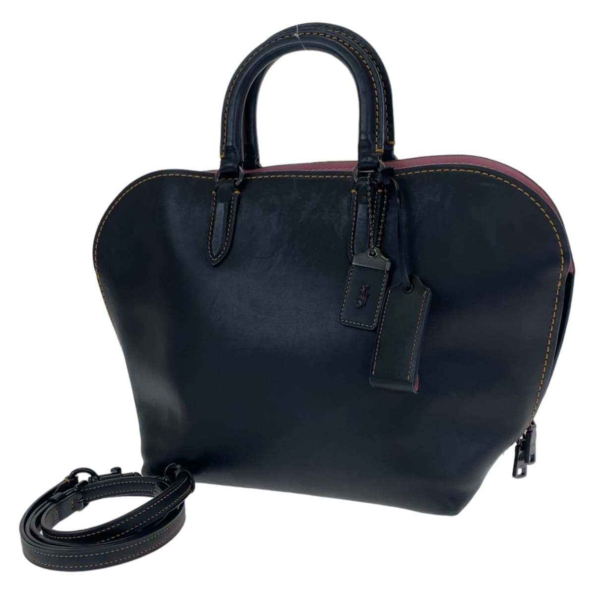 COACH コーチ ブラック 黒 レザー 59132 ショルダーバッグ トートバッグ 2way  レディース