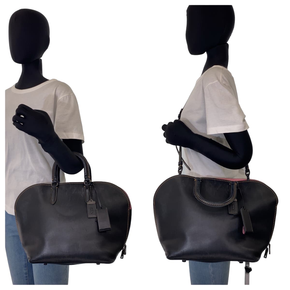 COACH コーチ ブラック 黒 レザー 59132 ショルダーバッグ トートバッグ 2way  レディース